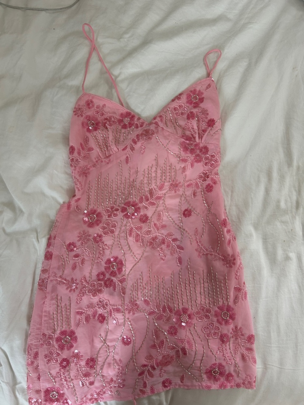 Peppermayo Pink Sequin Embellished Slip Dress